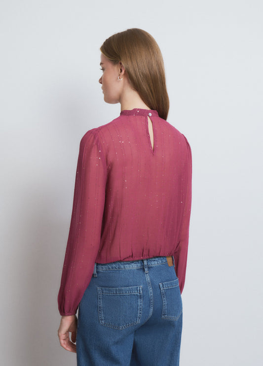 Blusa choker lentejuelas