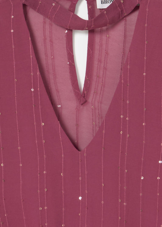 Blusa choker lentejuelas