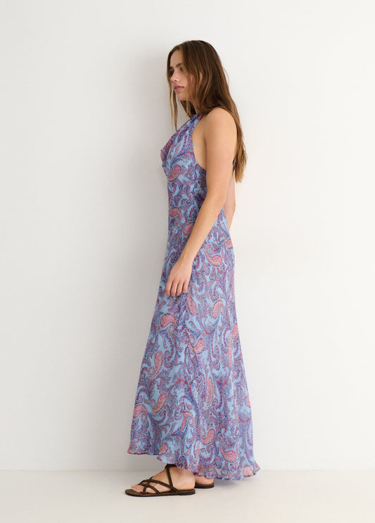 Vestido estampado drapeado
