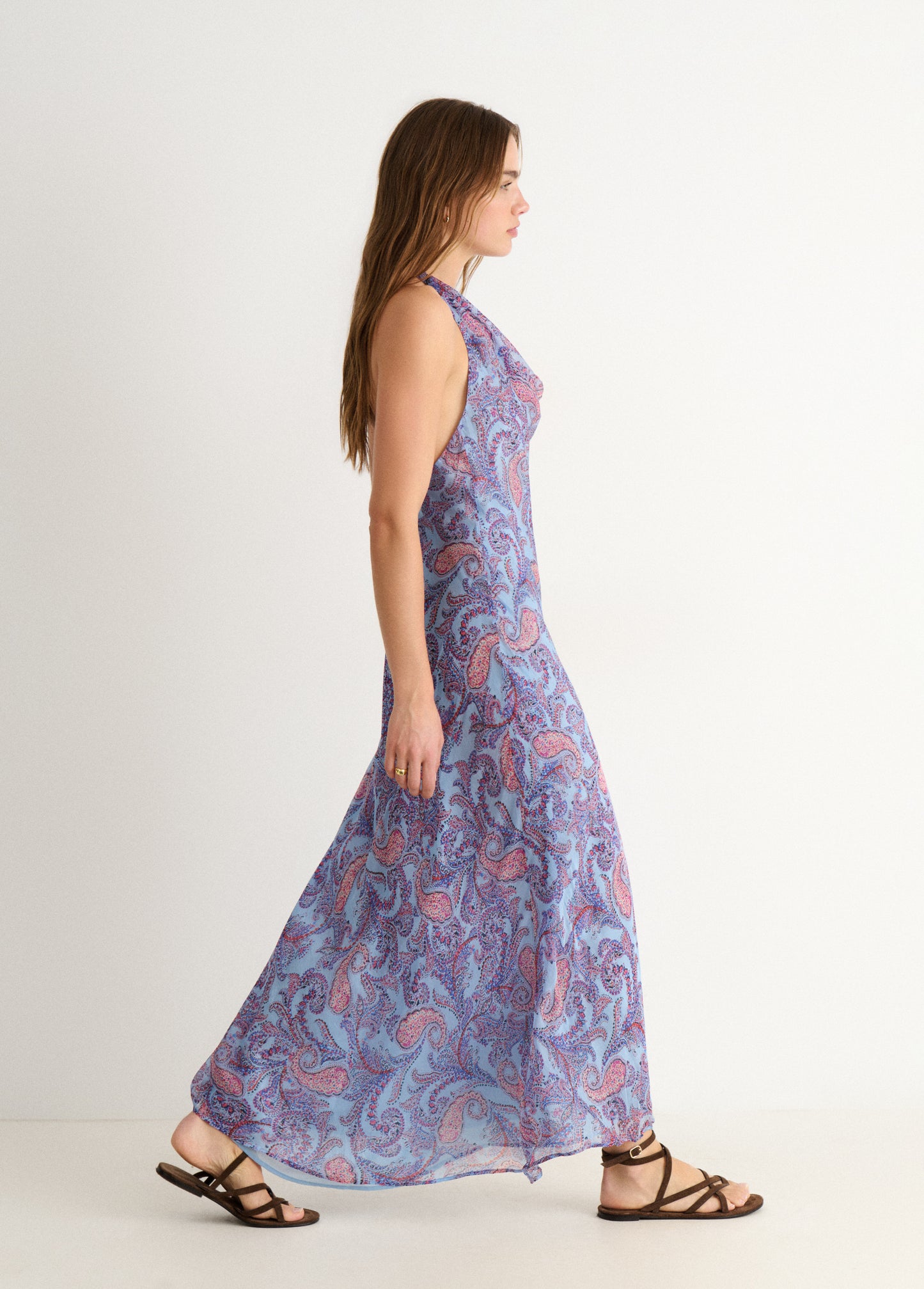 Vestido estampado drapeado