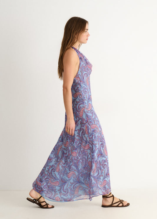 Vestido estampado drapeado