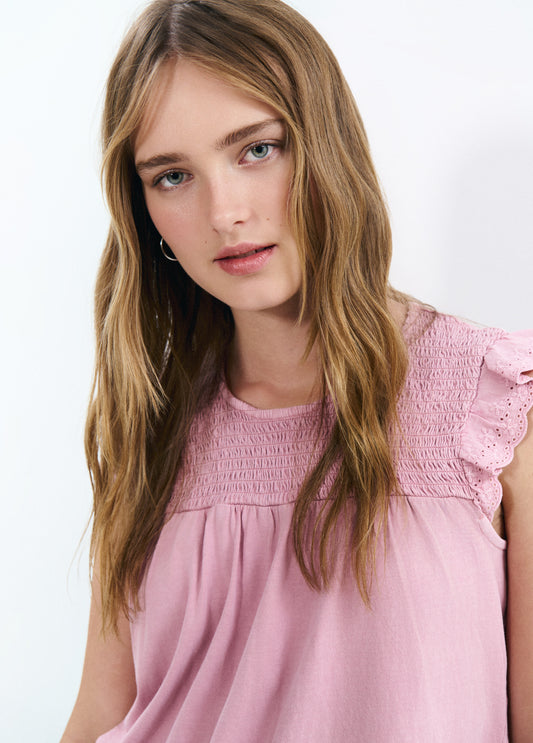 Camiseta smock bordado