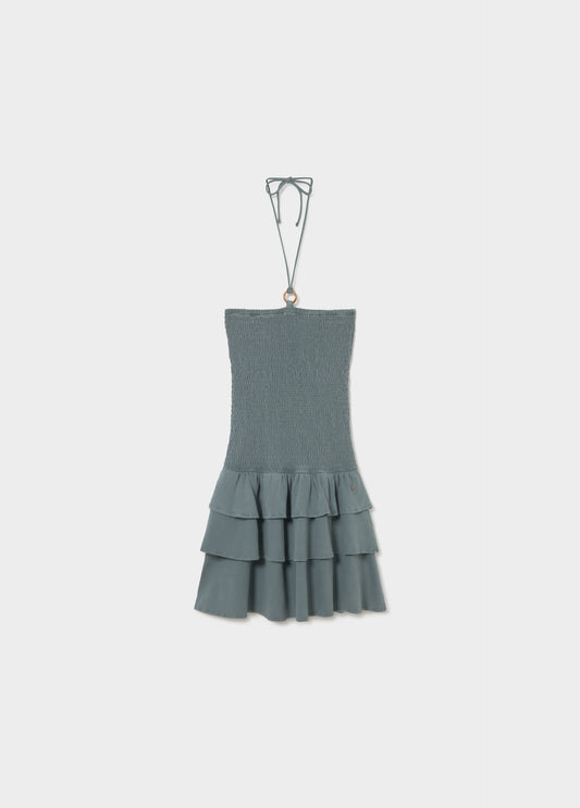 Vestido smock volantes