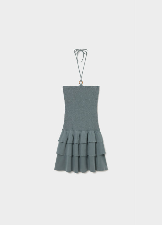 Vestido smock volantes
