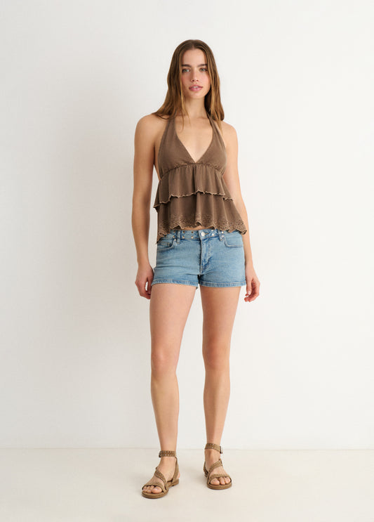 Top halter volantes
