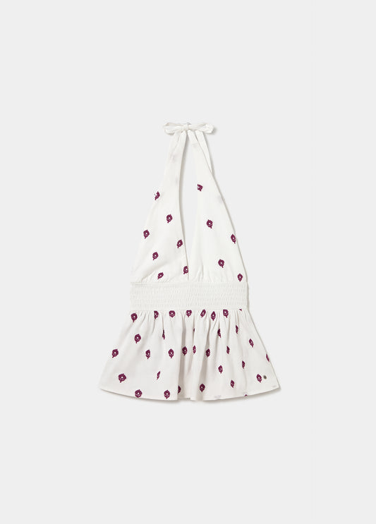 Top halter bordados