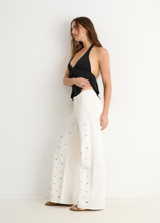 Pantalón eyelets allover