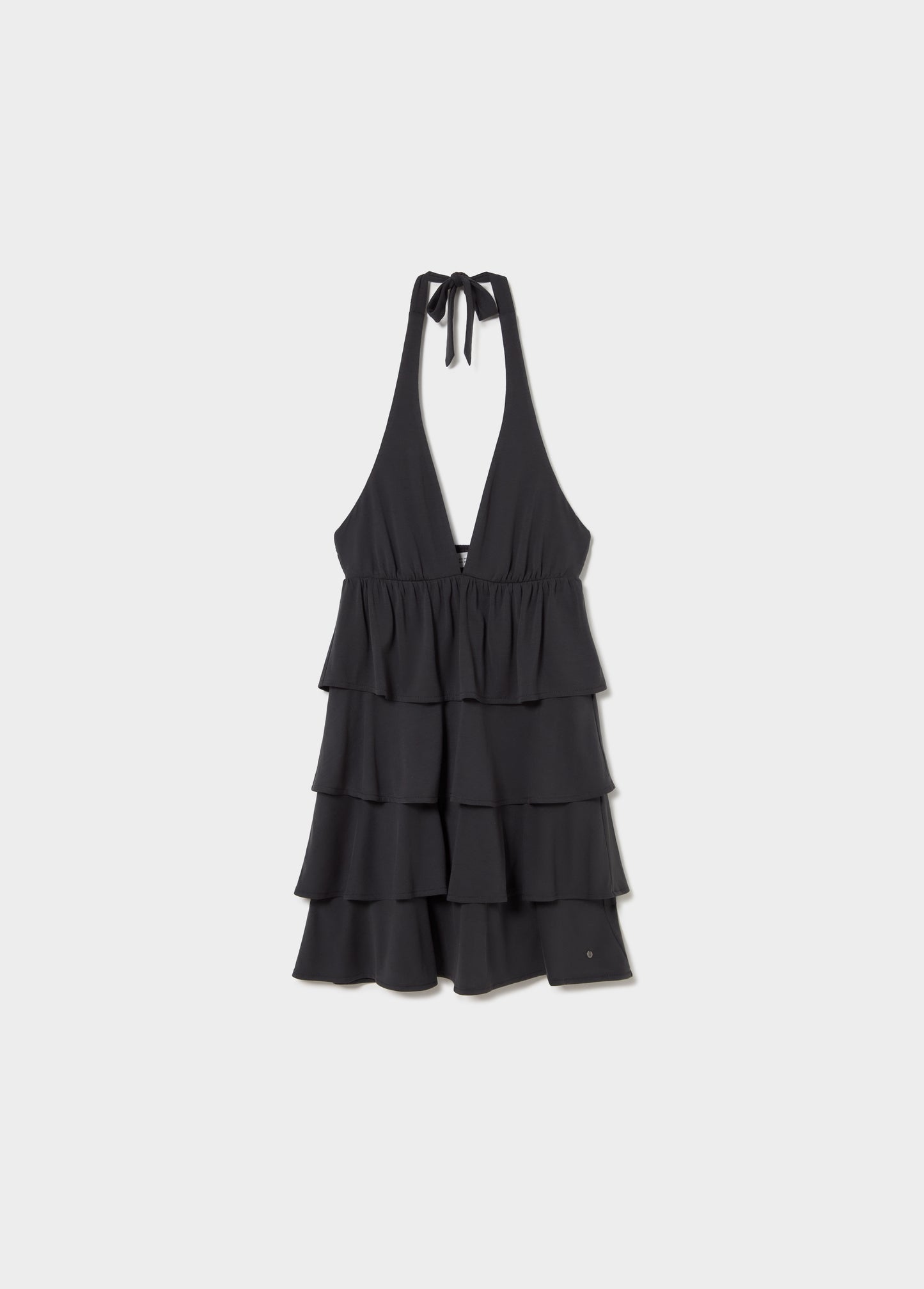 Vestido halter multivolantes