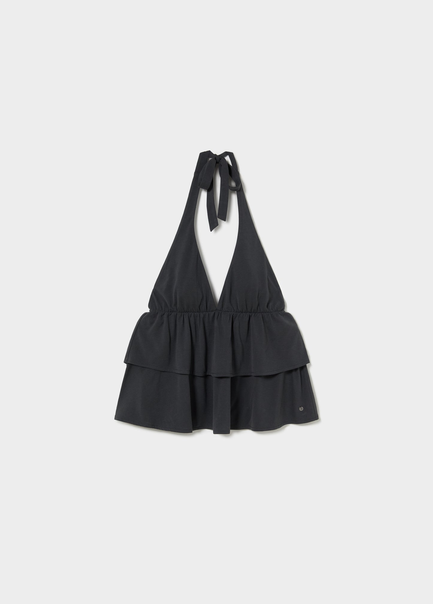 Top halter multivolantes