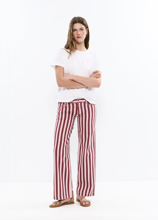 Pantalón recto estampado rayas