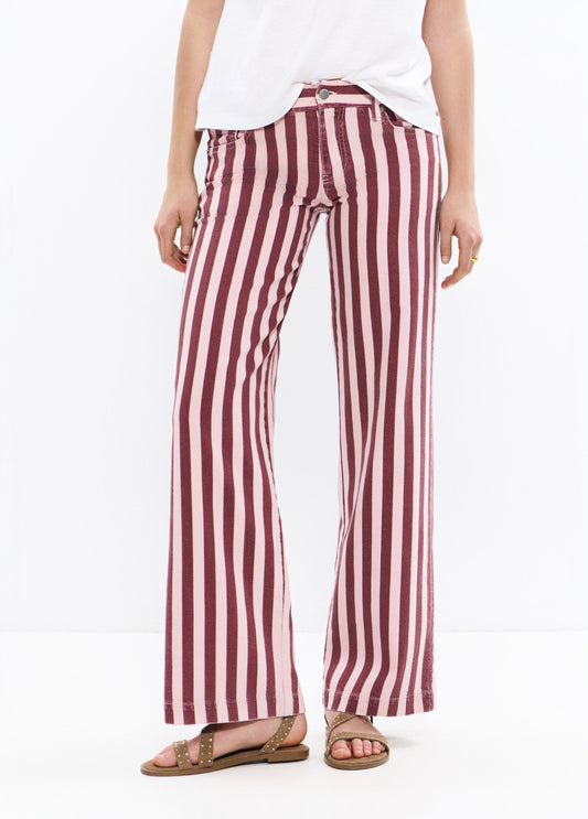 Pantalón recto estampado rayas