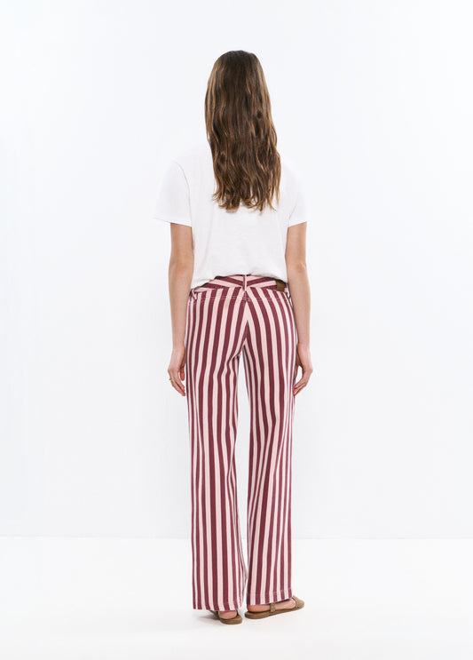 Pantalón recto estampado rayas