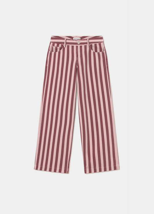 Pantalón recto estampado rayas