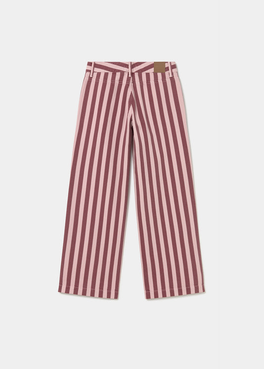 Pantalón recto estampado rayas