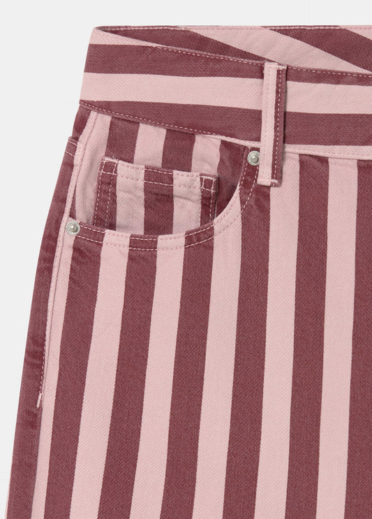 Pantalón recto estampado rayas