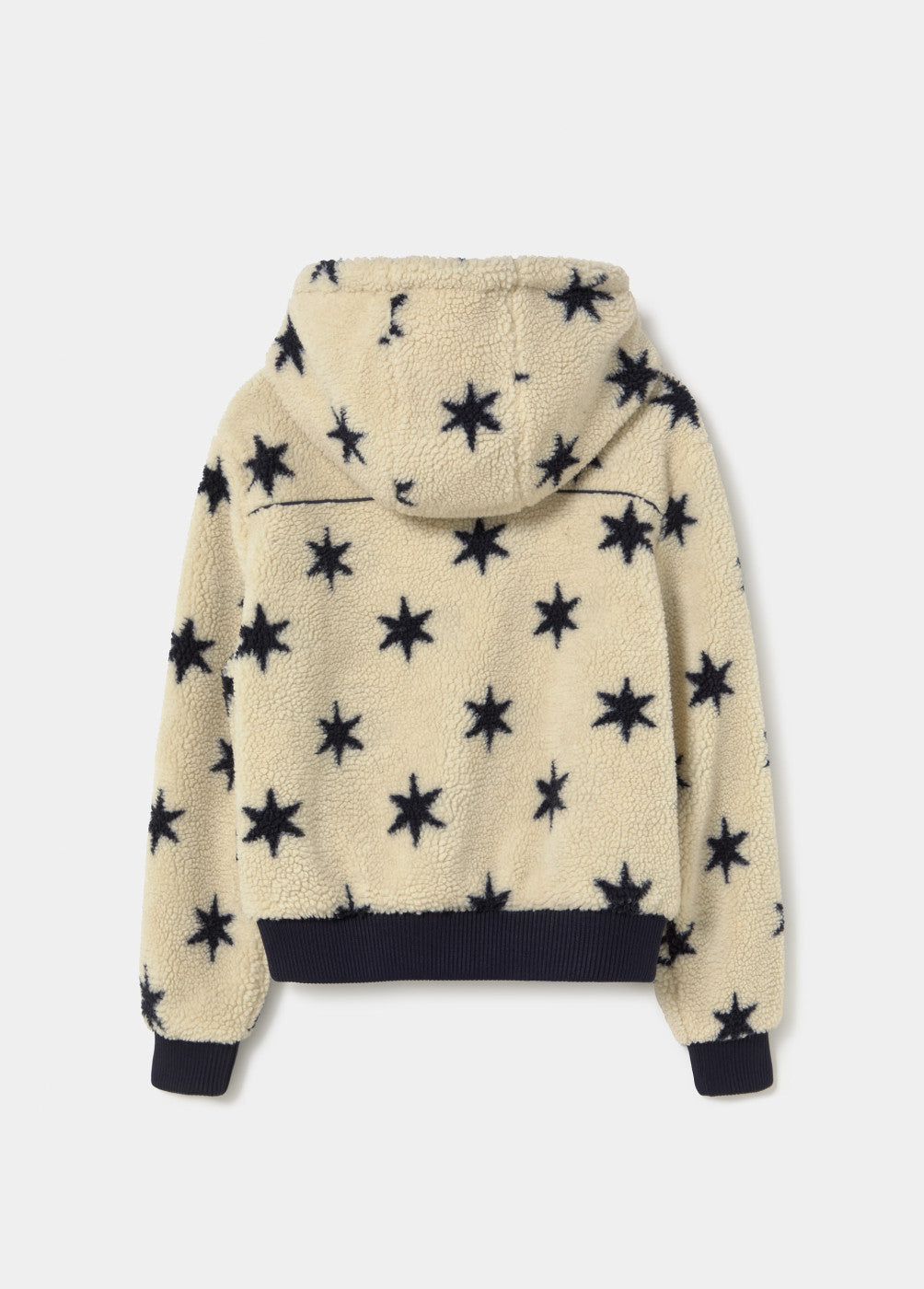 Chaqueta efecto borreguito estrellas