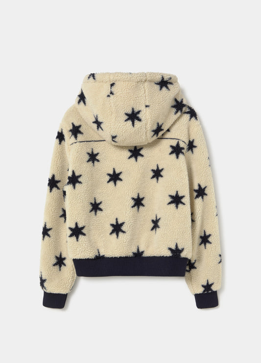 Chaqueta efecto borreguito estrellas