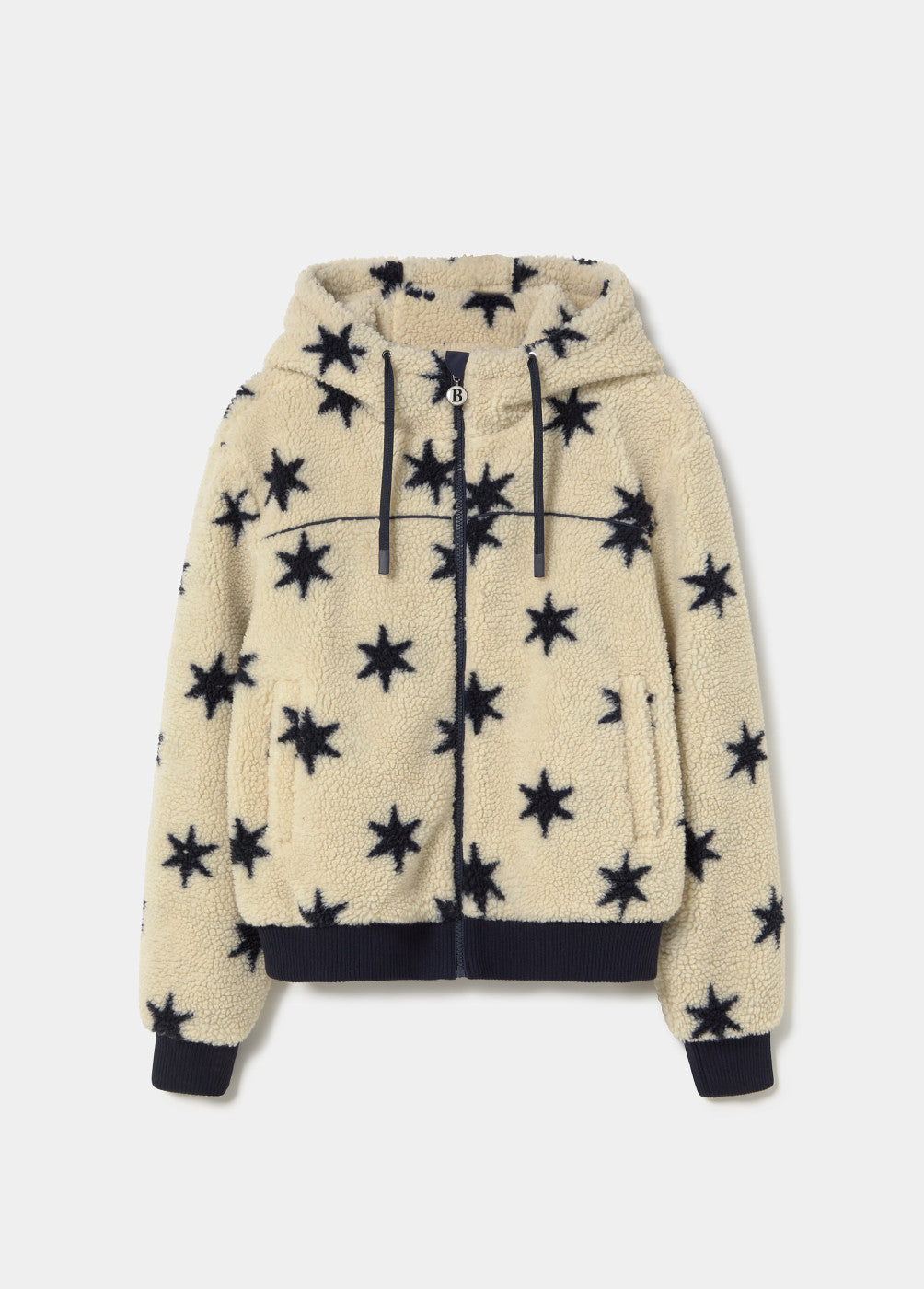 Chaqueta efecto borreguito estrellas