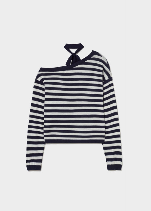 Jersey asimétrico rayas choker