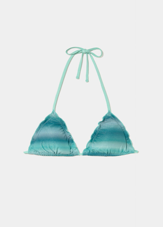 Top bikini degradado volante