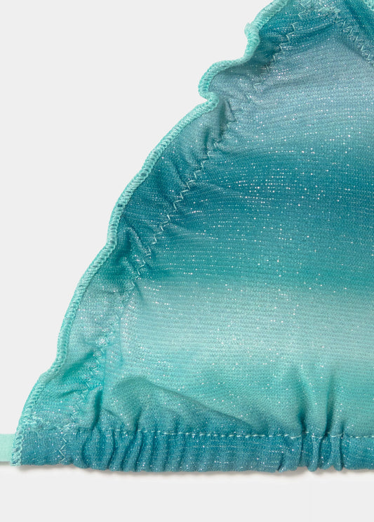 Top bikini degradado volante