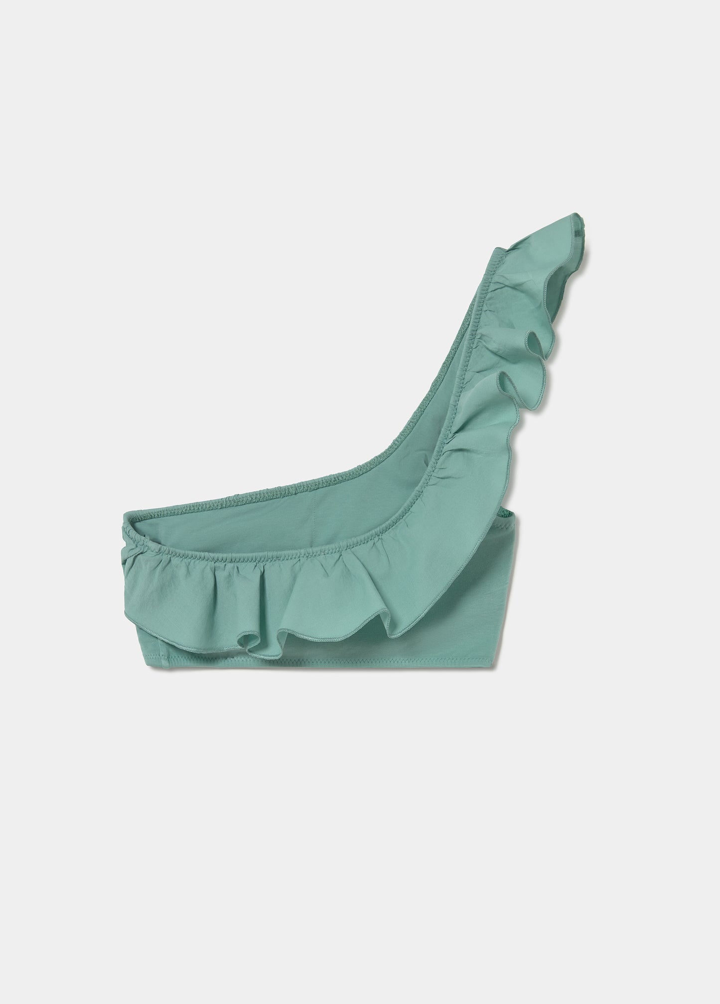 Top bikini asimétrico volante