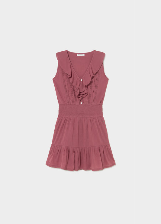 Vestido corto volantes