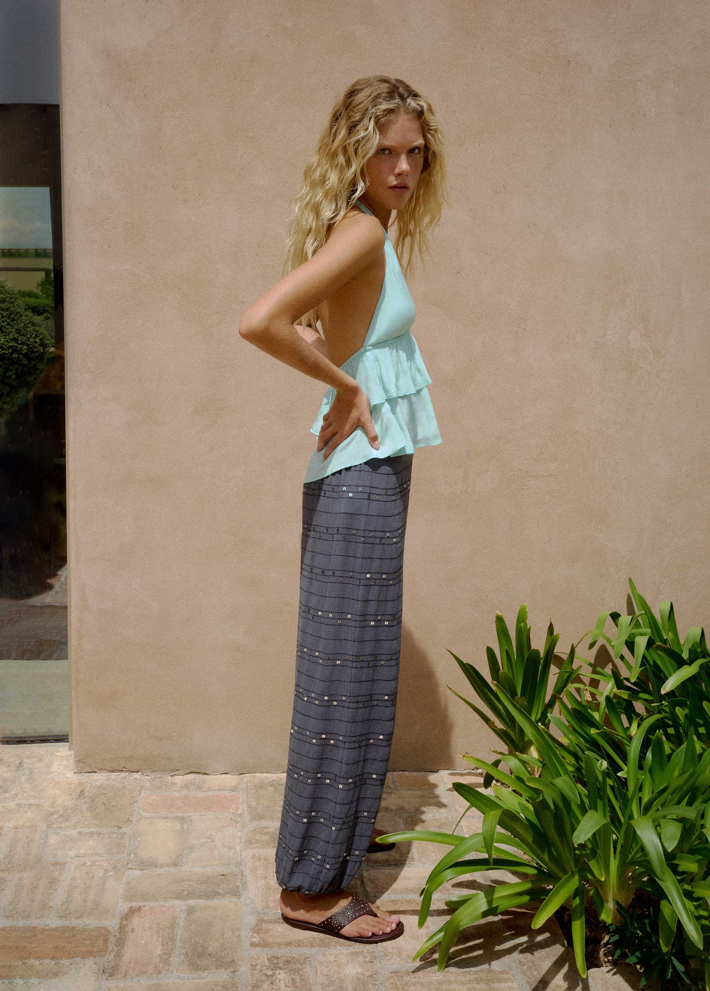 Pantalón bombacho lentejuelas