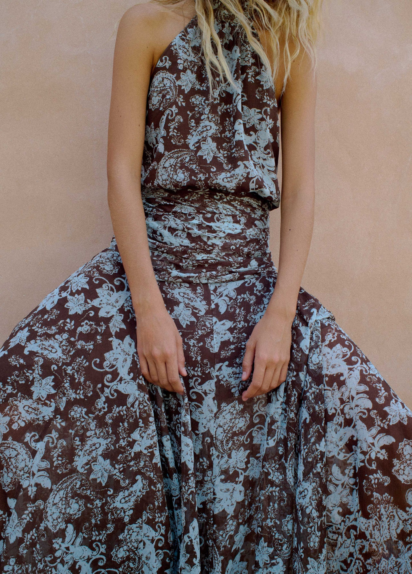 Vestido largo estampado