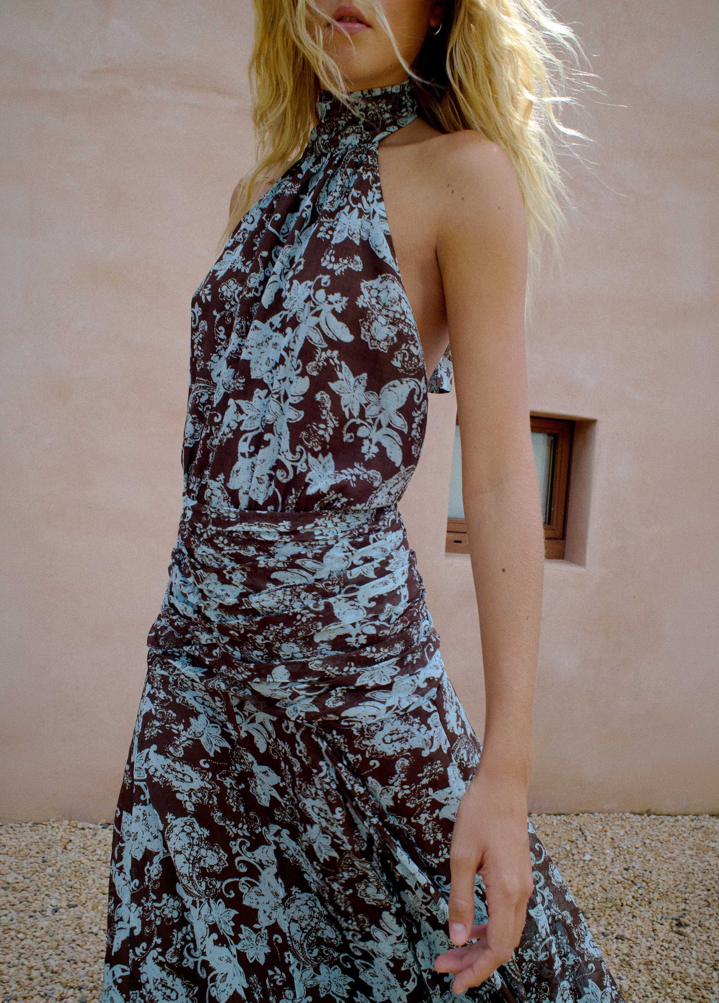 Vestido largo estampado