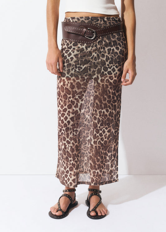 Falda tul animal print