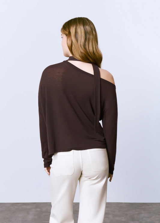 Camiseta asimétrica lisa