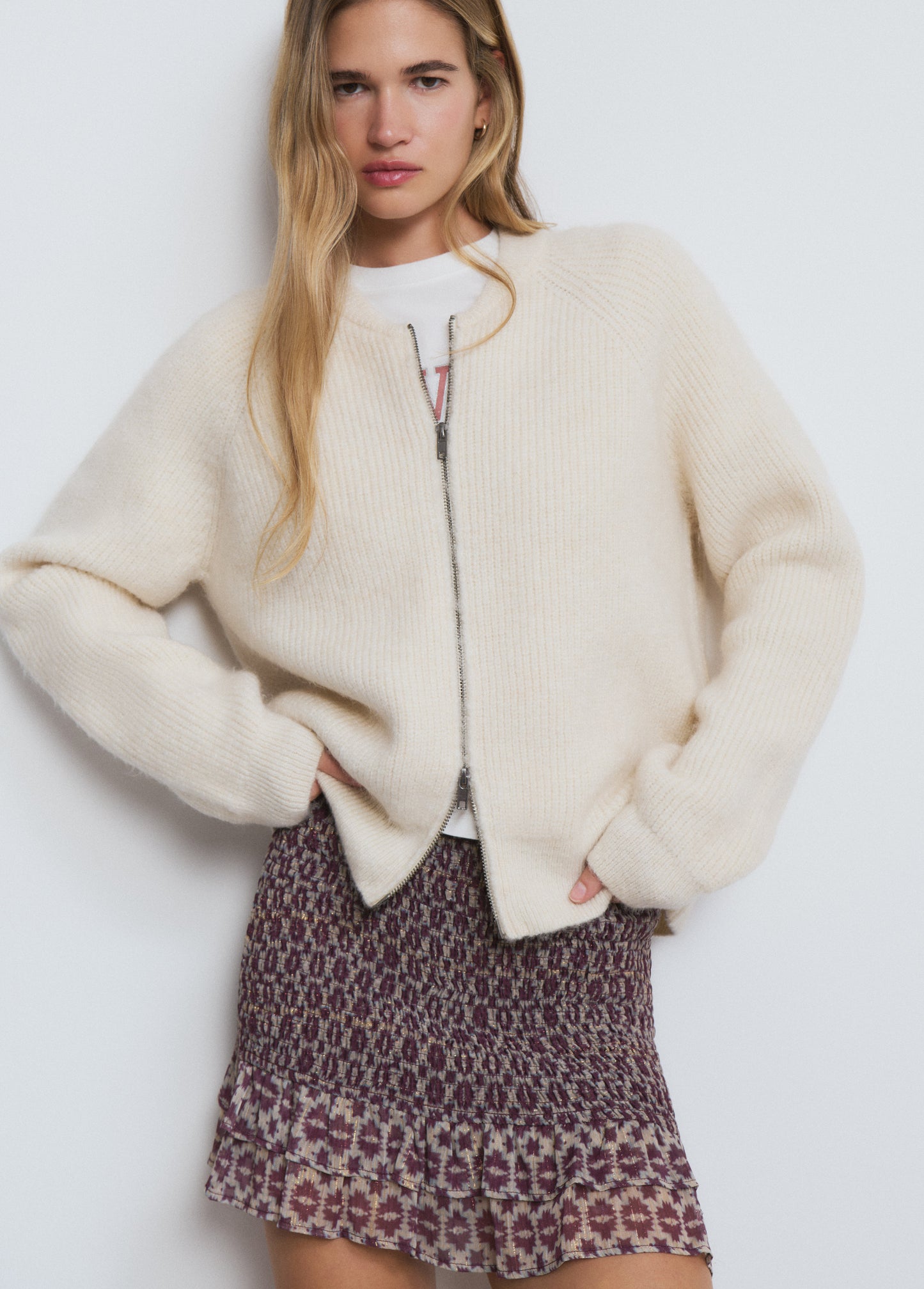 Falda smock estampada
