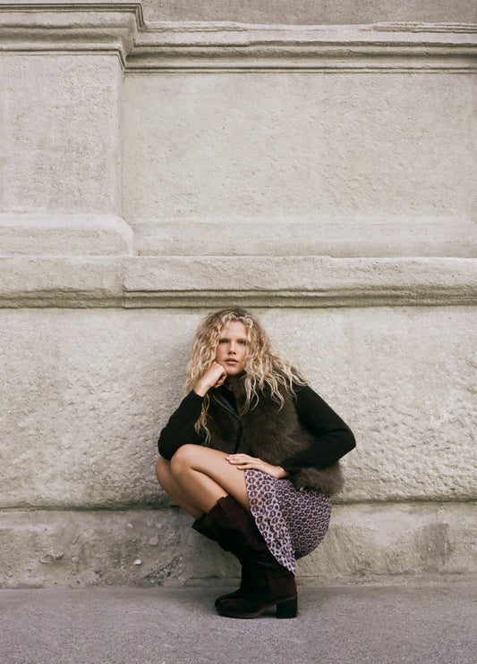 Falda smock estampada