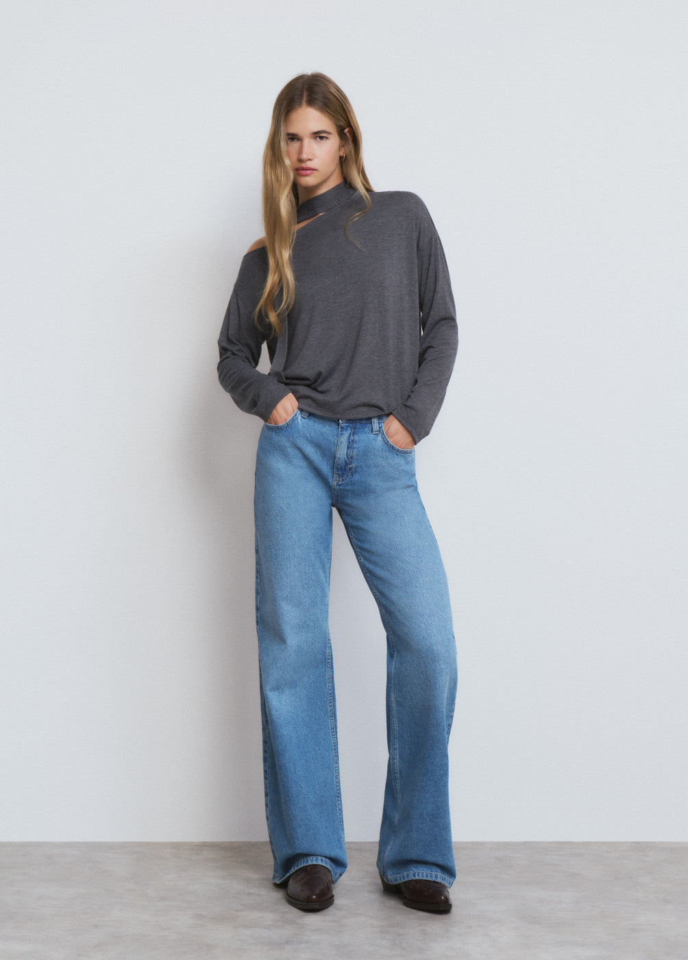 Camiseta asimétrica bufanda