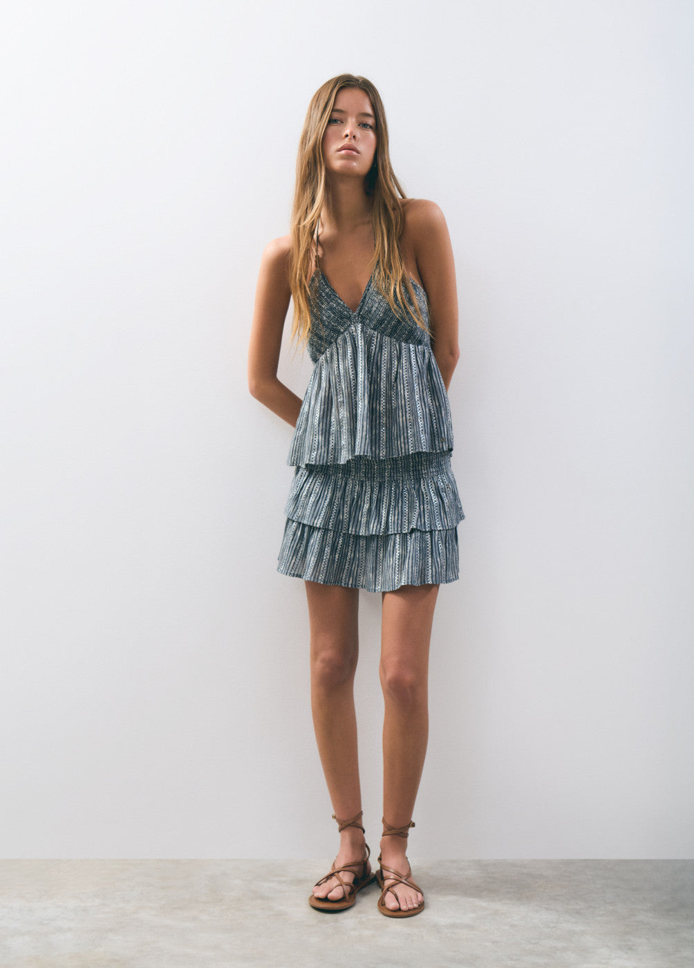 Falda smock rayas