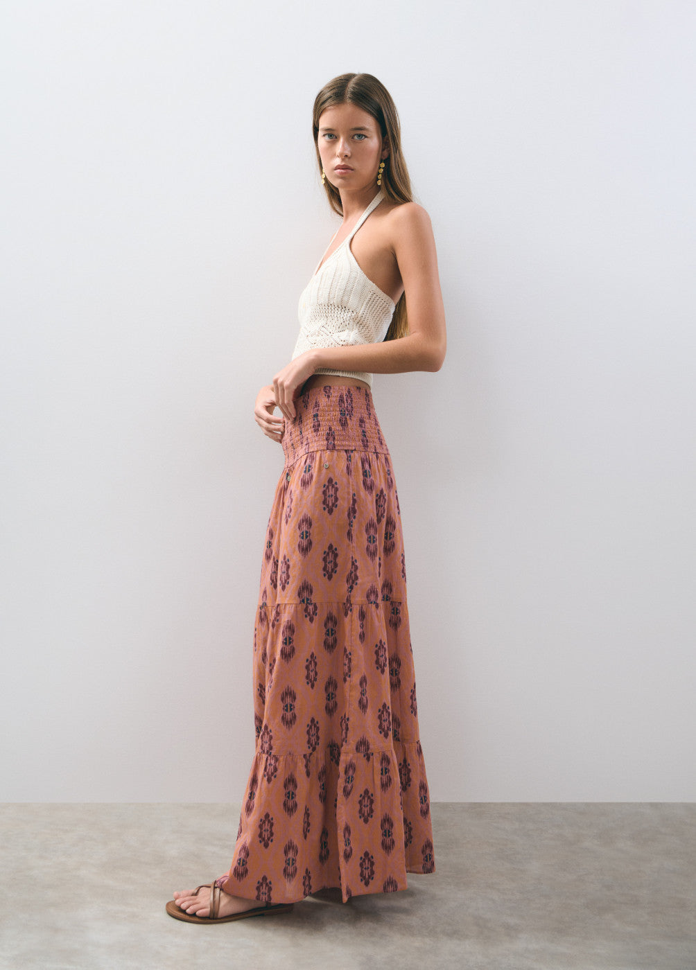 Falda larga estampado