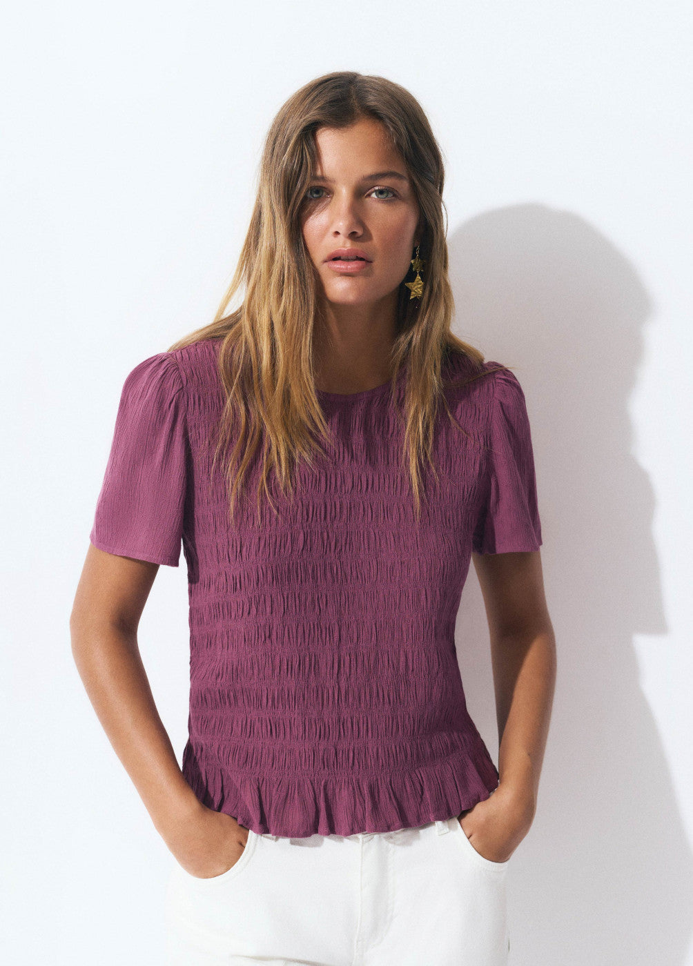 Blusa algodón smock