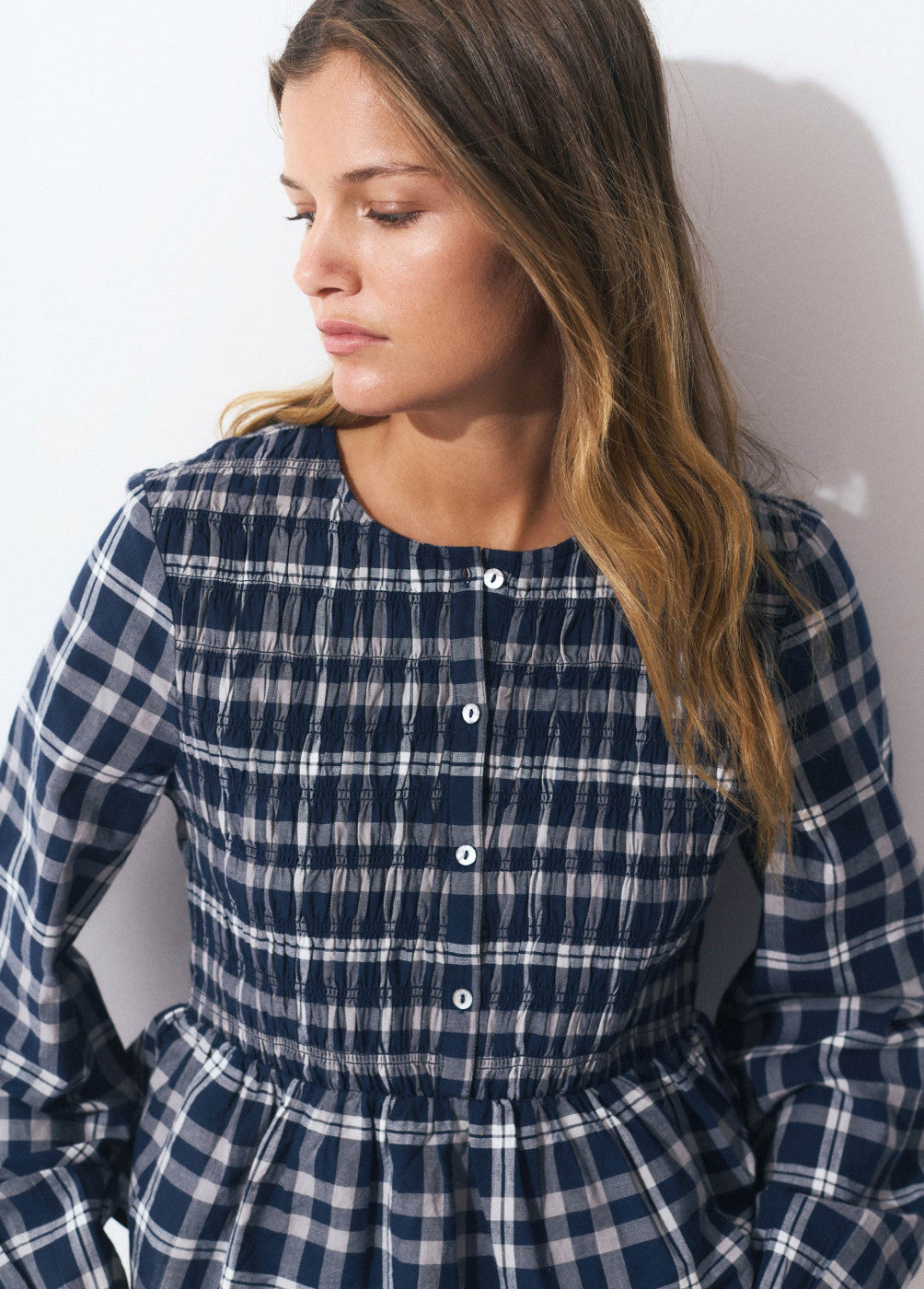 Blusa smock cuadros