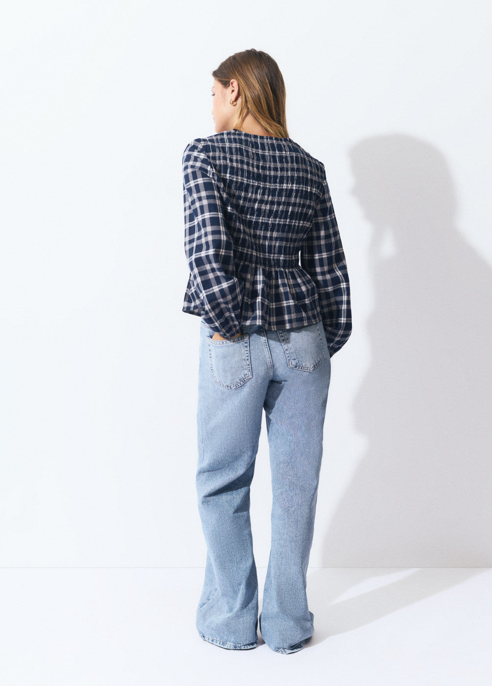 Blusa smock cuadros