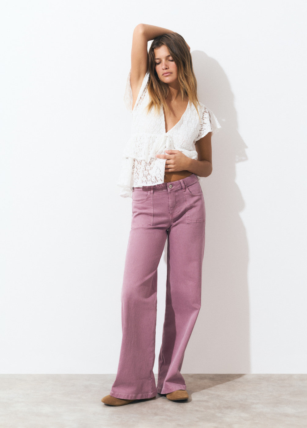 Pantalón culotte con bolsillos frontales
