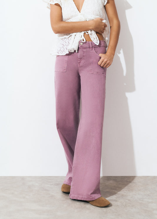 Pantalón culotte con bolsillos frontales