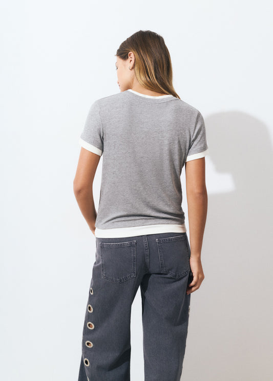 Camiseta rib efecto doble