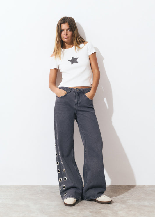 Camiseta parche denim