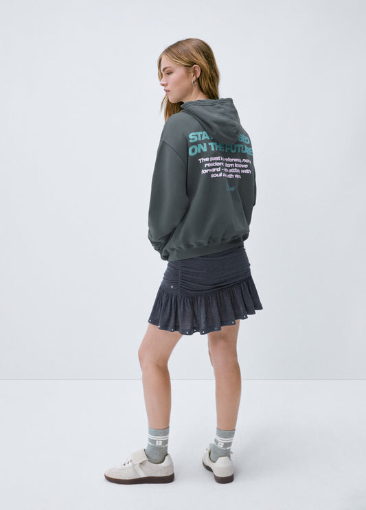 Sudadera capucha print espalda