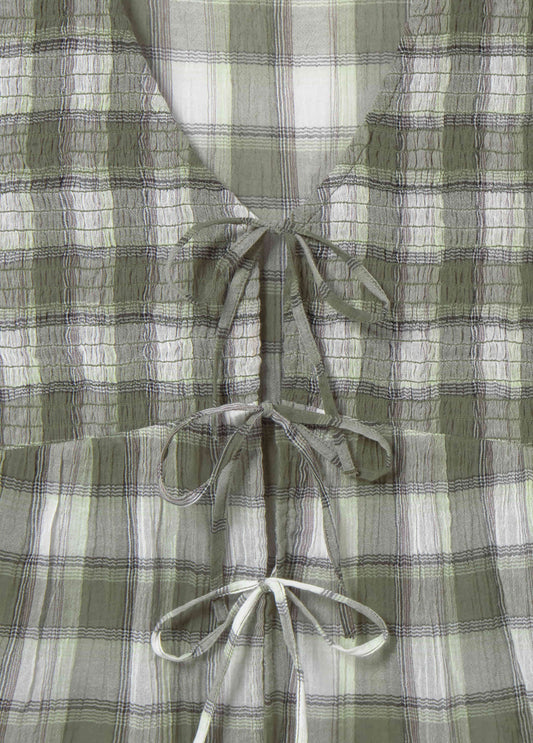 Blusa smock cuadros