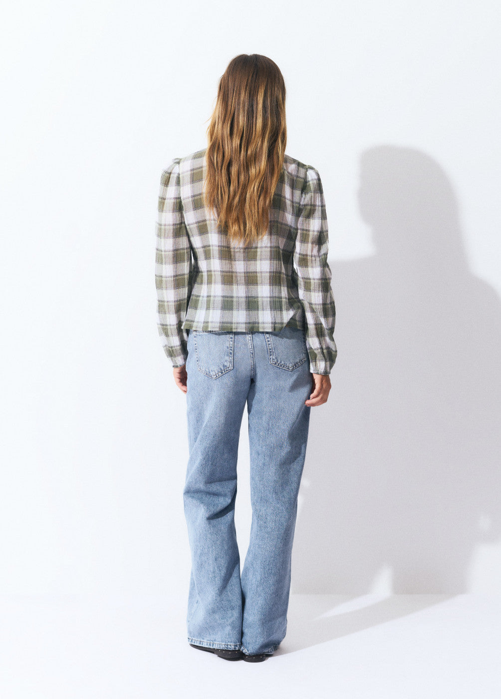 Blusa smock cuadros