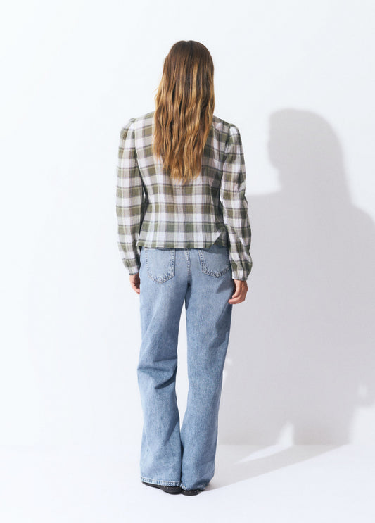 Blusa smock cuadros