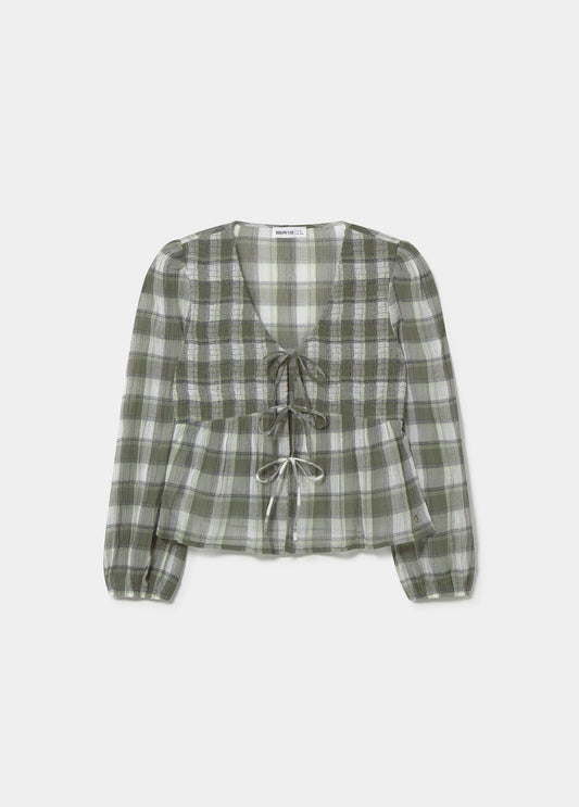 Blusa smock cuadros