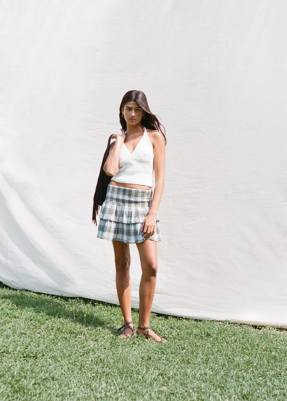 Falda smock cuadros